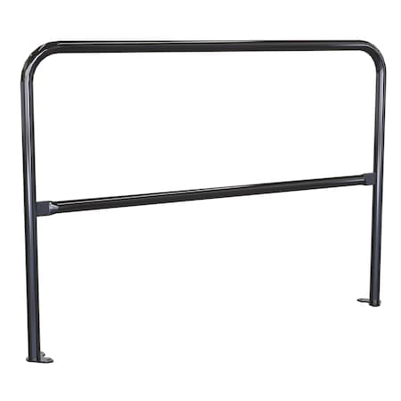 Vestil Steel Pipe Safety Railing with Welded Baseplate 5 Ft. Length Black VDKR-5-BP-BK